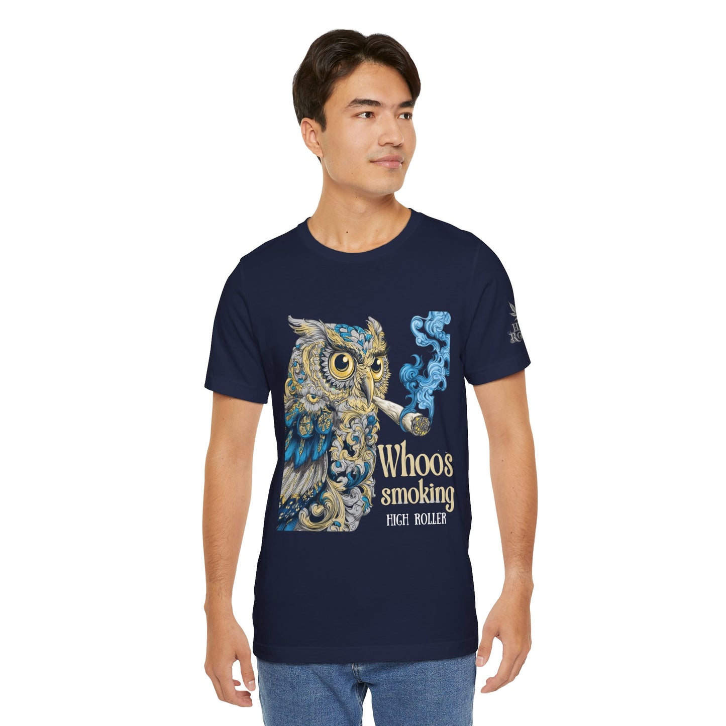Baroque Owl Tee - Premium Airlume Cotton Cannabis Culture Ornate Bird Art