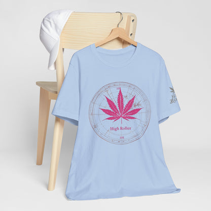 True North Tee - Premium Airlume Cotton Cannabis Culture Compass Navigation Art
