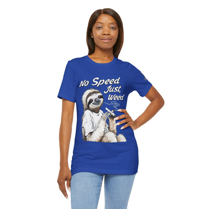 Slow Motion Tee - Premium Airlume Cotton Cannabis Culture Sloth Humor Art