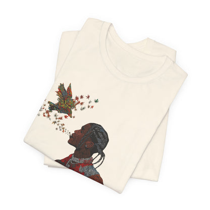 High Roller ANSO Freedom Eagle Cannabis T-Shirt - Premium 420 Artistic Double Exposure Urban Culture Liberation Apparel