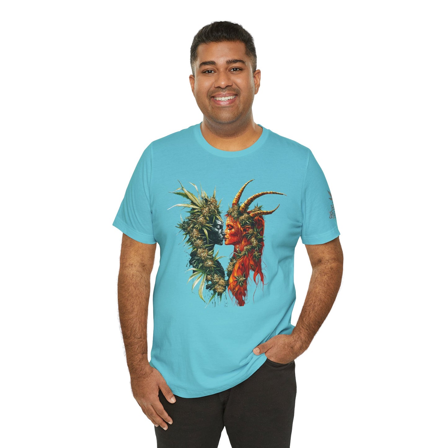 Sacred Union T-Shirt - Premium Airlume Cotton Cannabis Spirits Fantasy Art Tee