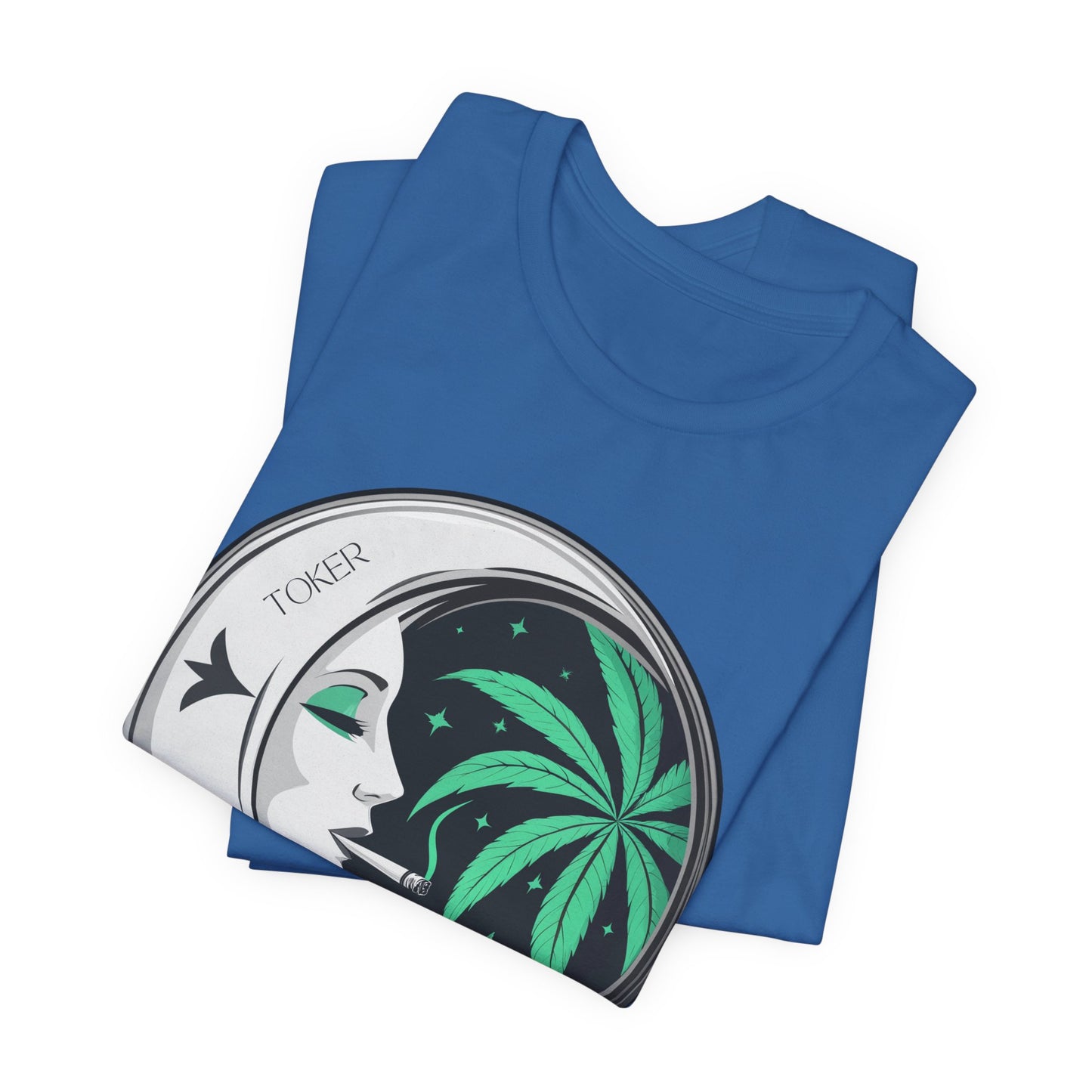 Toker Girl Coin Tee - Vintage Cannabis Portrait Art Design | High Roller