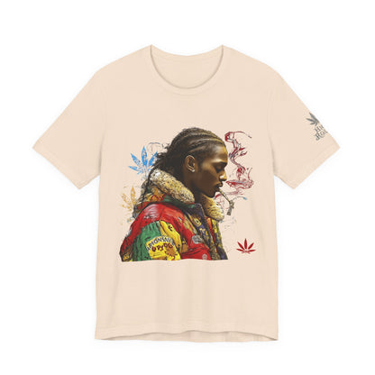 High Roller Profile Smoke Art Cannabis T-Shirt - Premium 420 Hip-Hop Portrait Street Culture Elevated Lifestyle Apparel