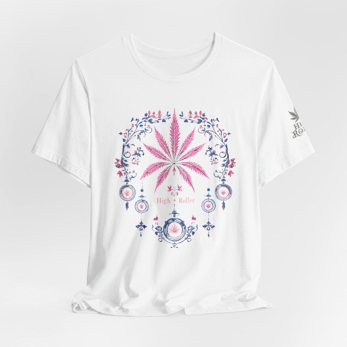 Bohemian Cannabis Mandala Tee - Floral Folk Art Design | High Roller