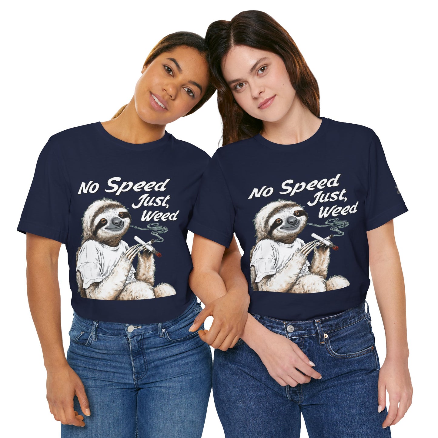 Slow Motion Tee - Premium Airlume Cotton Cannabis Culture Sloth Humor Art