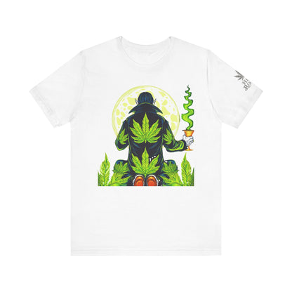 Luxury Gothic Cannabis Vampire T-Shirt - Premium Dark HIGH ROLLER Streetwear - Elevated Nocturnal 420 Fashion