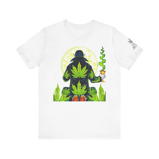 Luxury Gothic Cannabis Vampire T-Shirt - Premium Dark HIGH ROLLER Streetwear - Elevated Nocturnal 420 Fashion