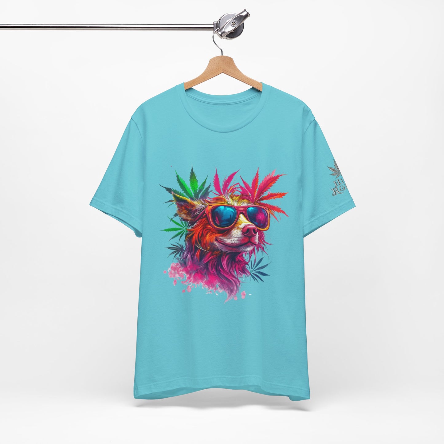 Spectrum Pup Tee - Premium Airlume Cotton Cannabis Culture Psychedelic Dog Art