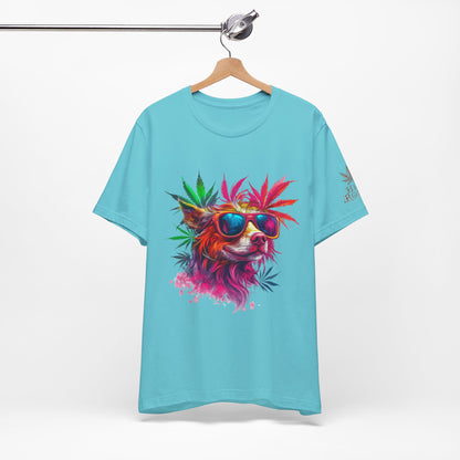 Spectrum Pup Tee - Premium Airlume Cotton Cannabis Culture Psychedelic Dog Art
