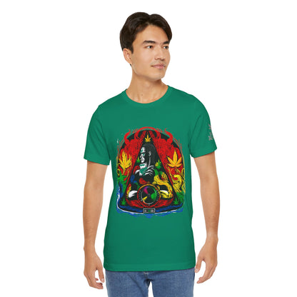 HIGH ROLLER Buddha Meditation Premium Cannabis Culture T-Shirt - Enlightenment Meets Electronic Music Luxury Streetwear