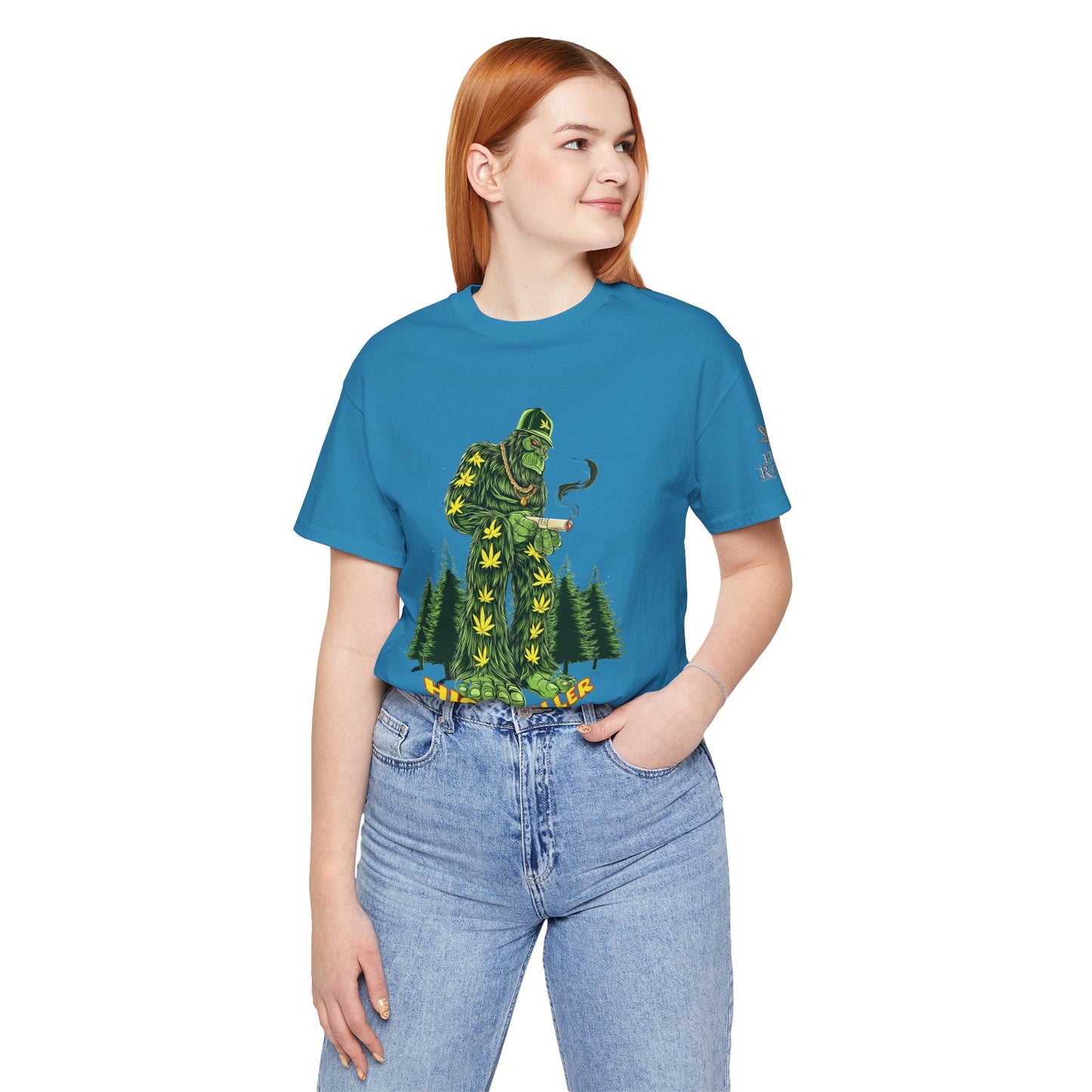 Cannabis Sasquatch Forest King T-Shirt - Premium Bigfoot 420 Lifestyle Apparel"