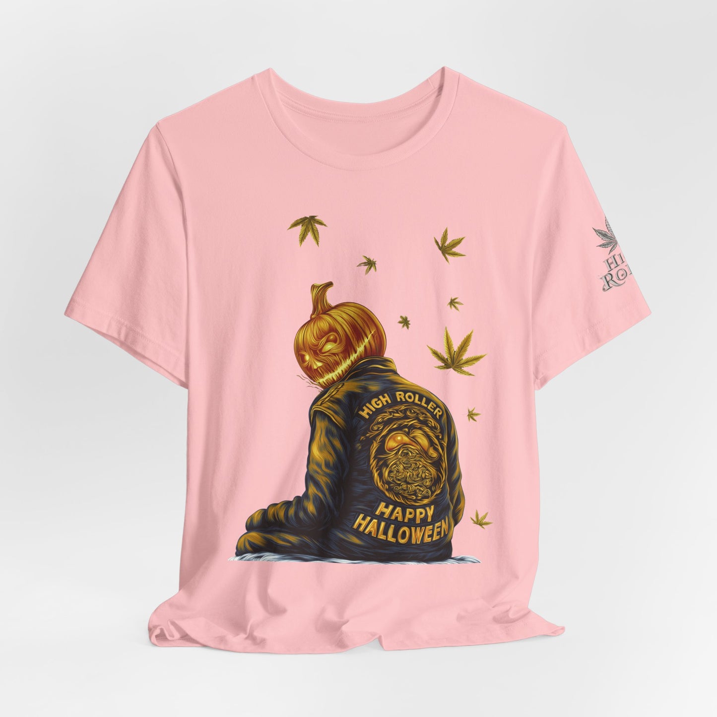 Pumpkin Head HIGH ROLLER Halloween T-Shirt - Premium Cannabis Culture Apparel