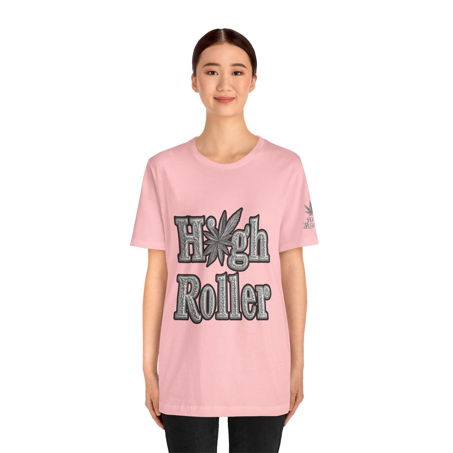 High Roller Classic Tee - Premium Airlume Cotton Cannabis Culture Ornate Typography Art