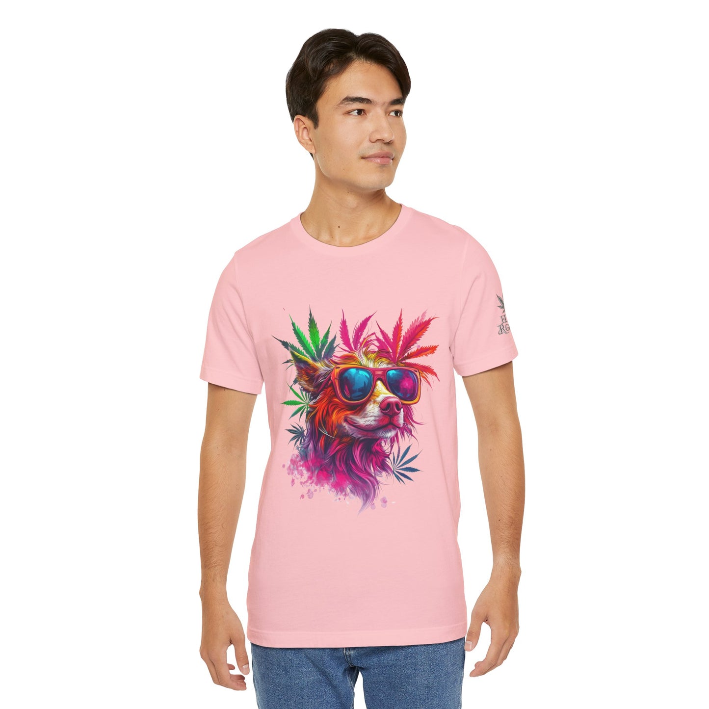 Spectrum Pup Tee - Premium Airlume Cotton Cannabis Culture Psychedelic Dog Art