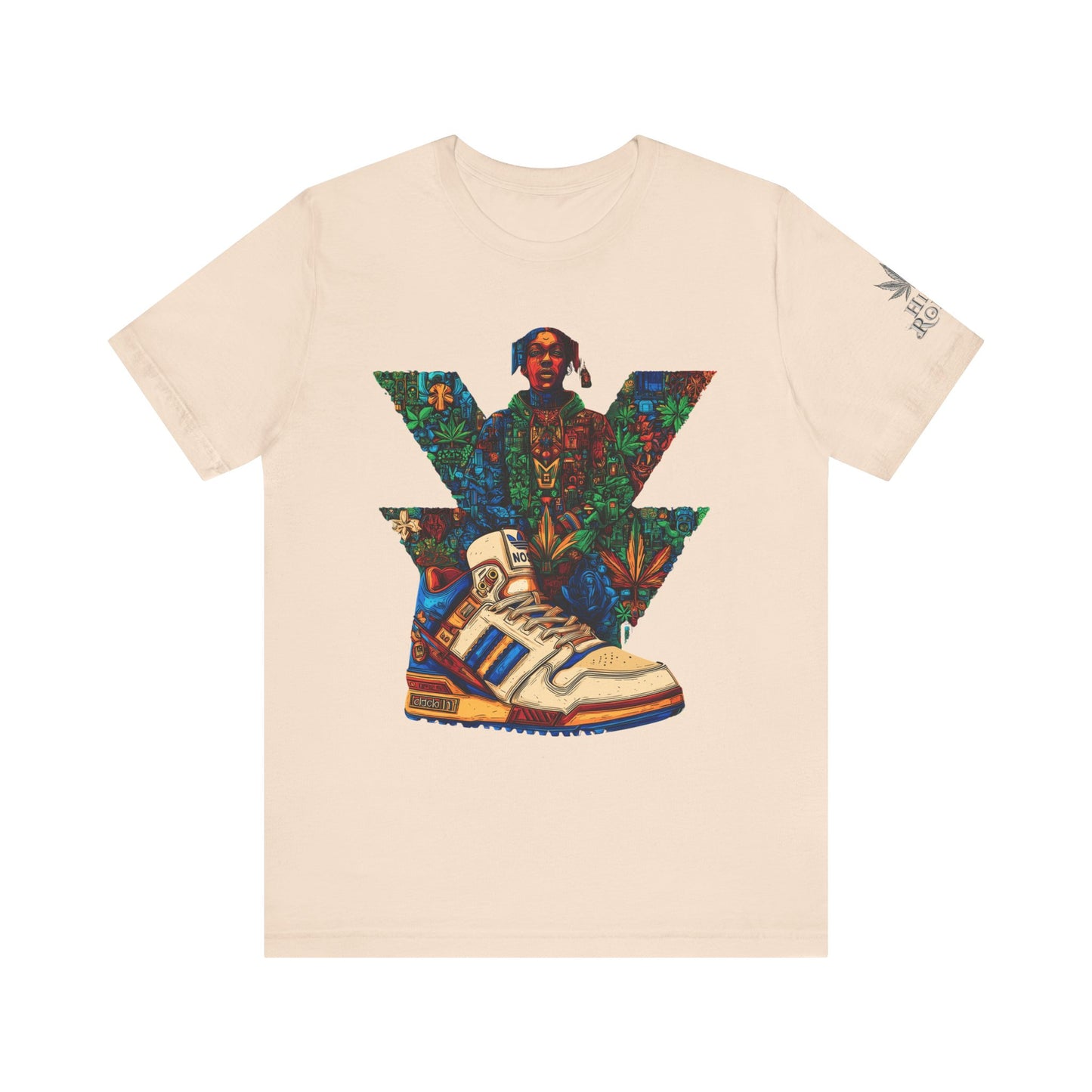 High Roller Trefoil Cannabis Sneaker T-Shirt - Premium 420 Hip-Hop Sneakerhead Street Culture Botanical Art Apparel