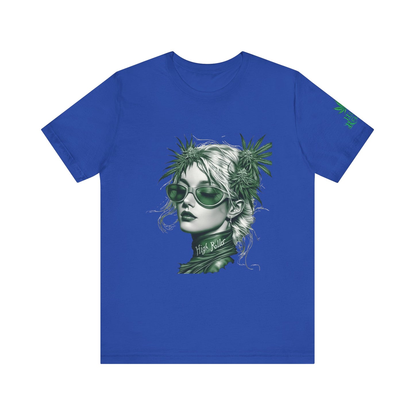 Green Queen T-Shirt - Premium Airlume Cotton Cannabis Crown Portrait Art Tee