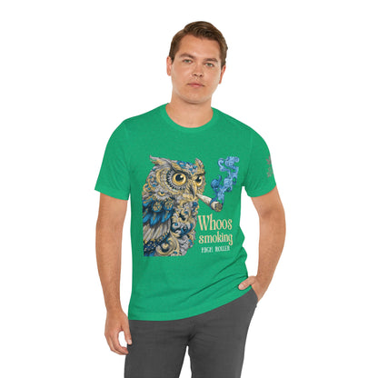 Baroque Owl Tee - Premium Airlume Cotton Cannabis Culture Ornate Bird Art