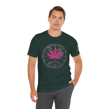 True North Tee - Premium Airlume Cotton Cannabis Culture Compass Navigation Art