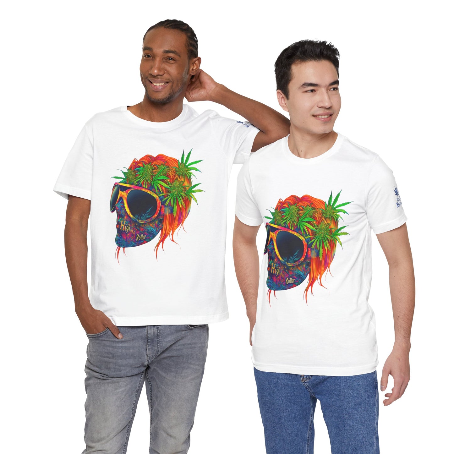 Tropical Cannabis Skull Tee - Paradise Vibes Art Design | High Roller