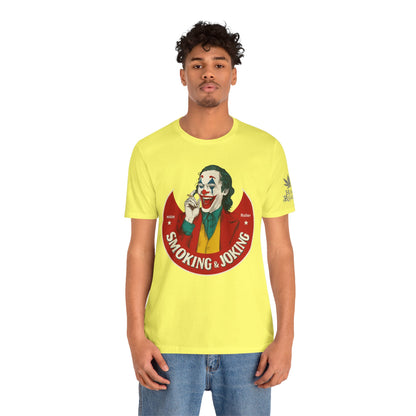 High Roller Villain T-Shirt - Premium Airlume Cotton Cannabis Joker Badge Art Tee