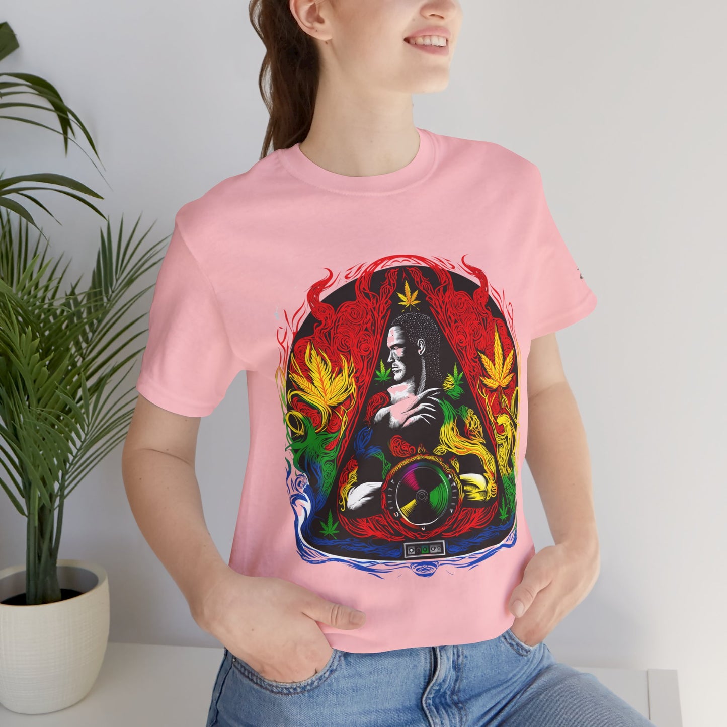 High Roller Sacred Buddha Cannabis T-Shirt - Premium 420 Spiritual Meditation Enlightenment Botanical Artistry Apparel