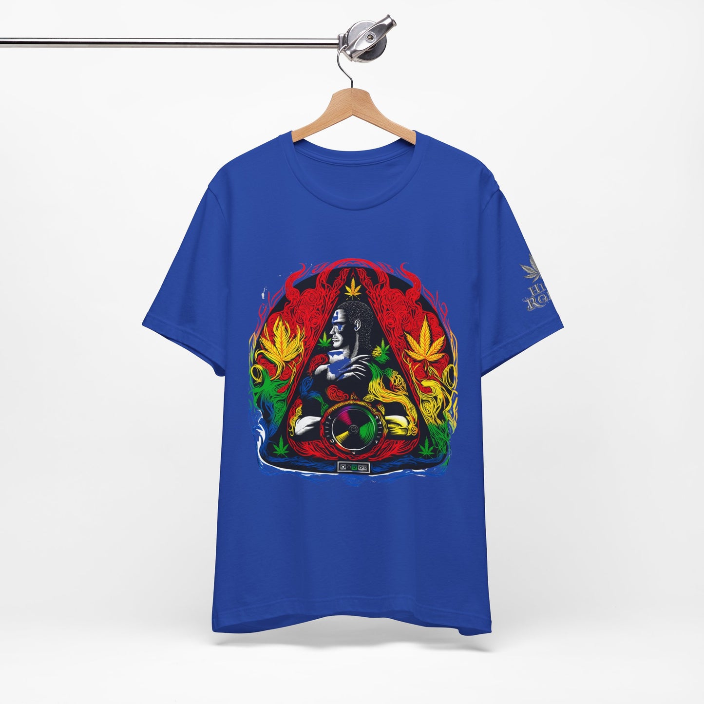 High Roller Sacred Buddha Cannabis T-Shirt - Premium 420 Spiritual Meditation Enlightenment Botanical Artistry Apparel