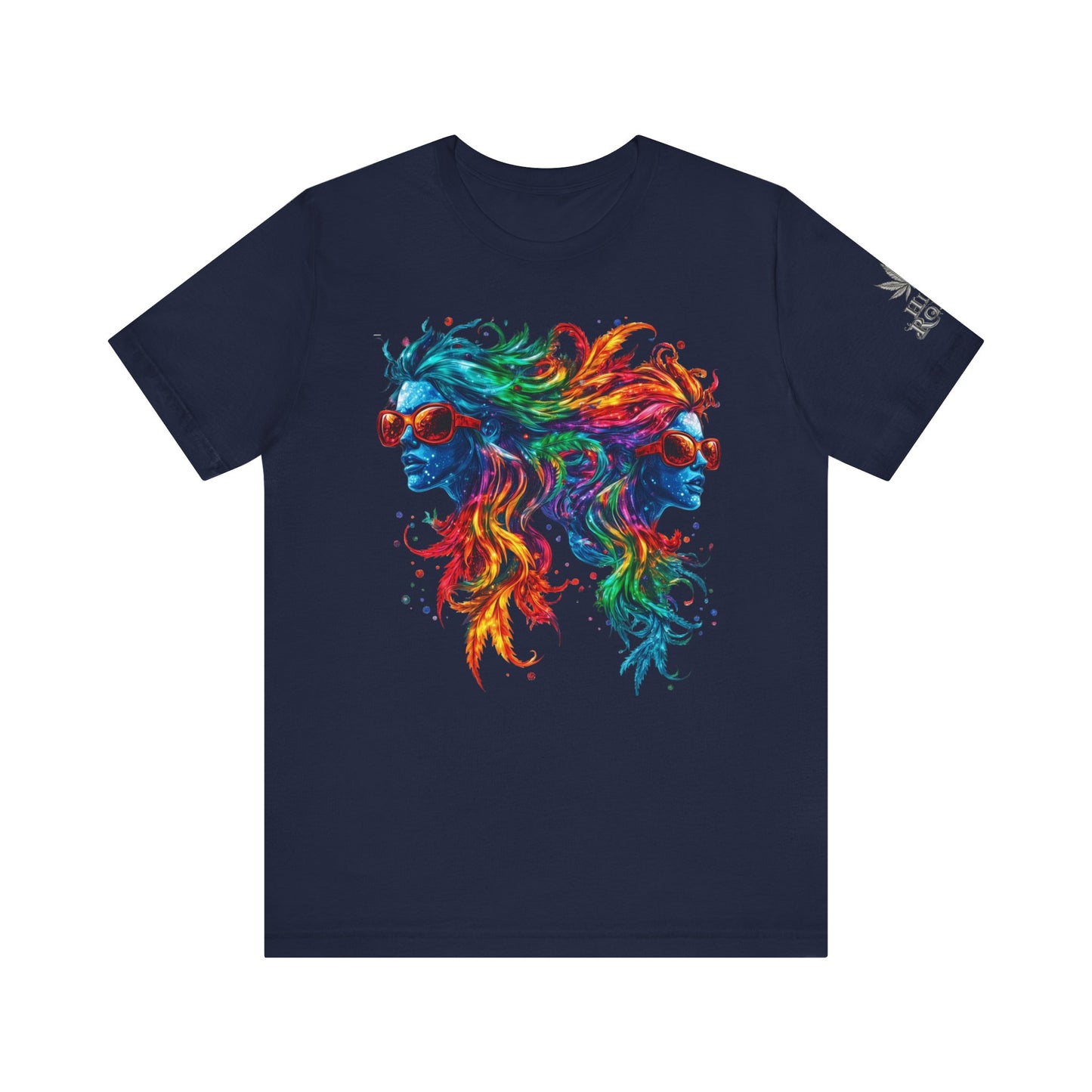 Spectrum Sisters T-Shirt - Premium Airlume Cotton Cannabis Rainbow Psychedelic Art Tee