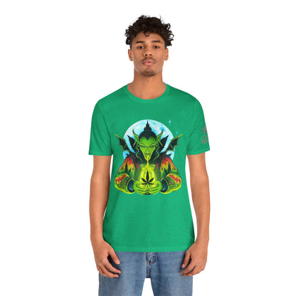 Mystic Dragon Guardian Cannabis Meditation T-Shirt - Premium Psychedelic 420 Apparel