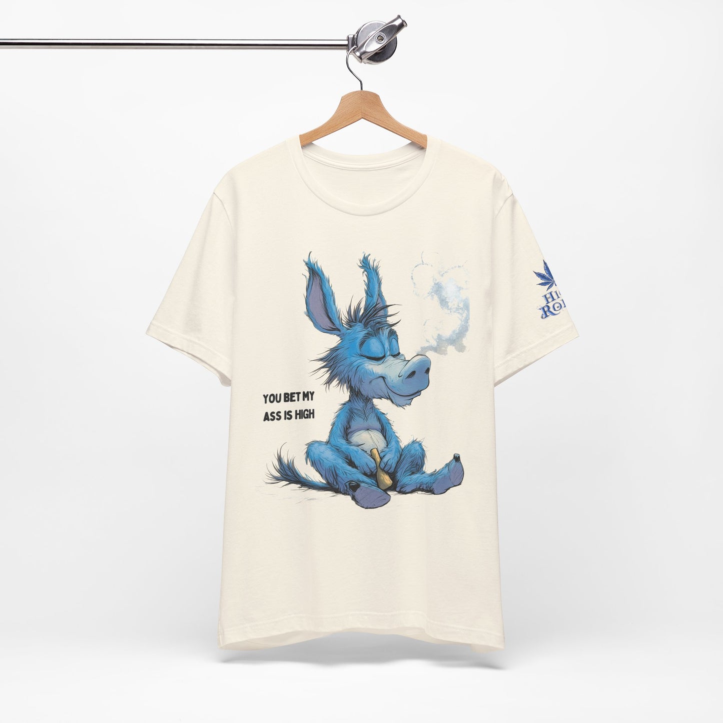 Blue Donkey Tee - Premium Airlume Cotton Cannabis Culture Humor Cartoon Art