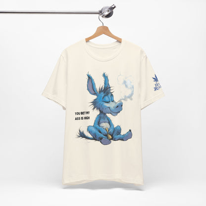 Blue Donkey Tee - Premium Airlume Cotton Cannabis Culture Humor Cartoon Art