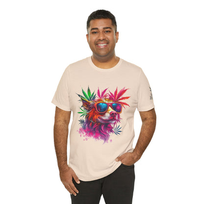 Spectrum Pup Tee - Premium Airlume Cotton Cannabis Culture Psychedelic Dog Art