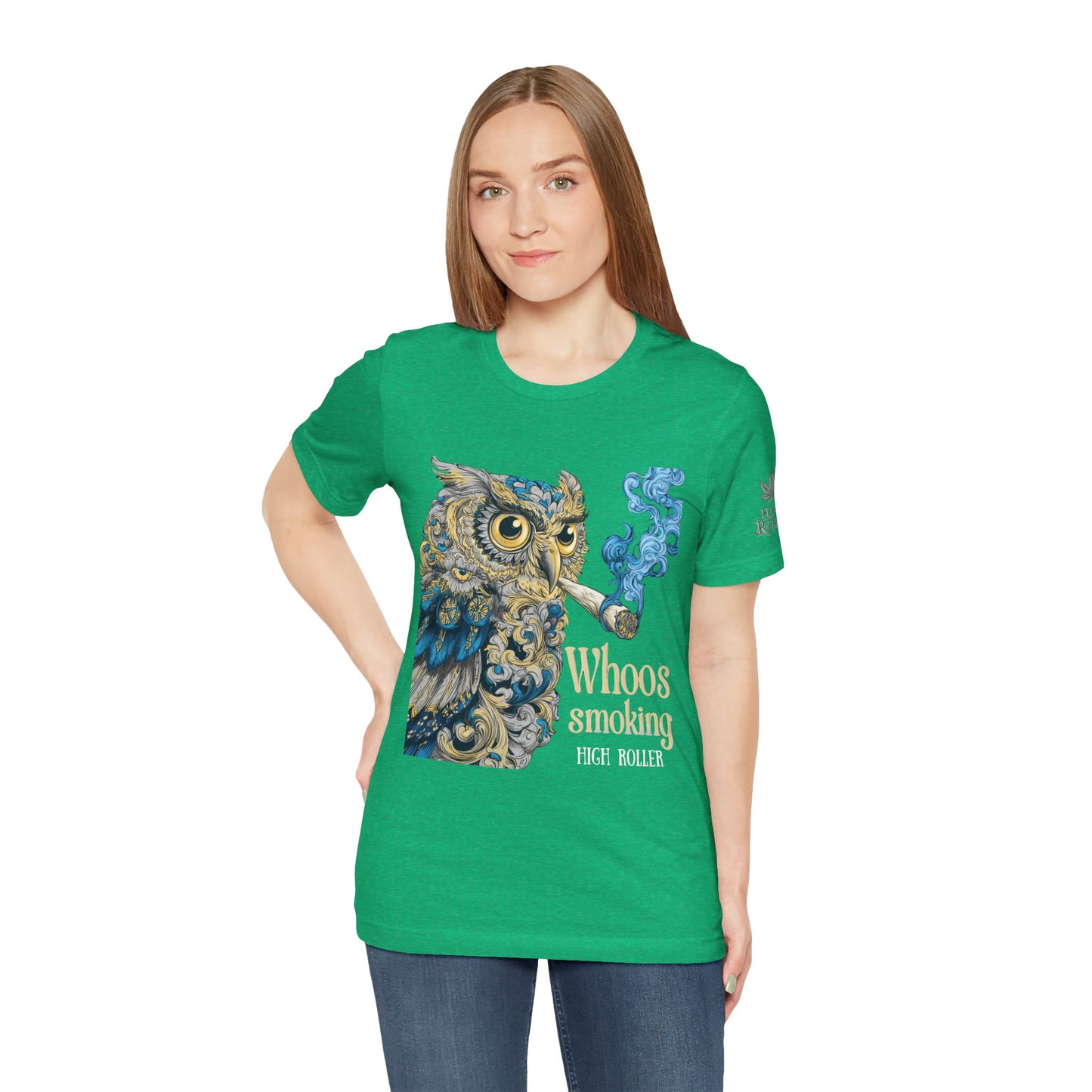 Baroque Owl Tee - Premium Airlume Cotton Cannabis Culture Ornate Bird Art