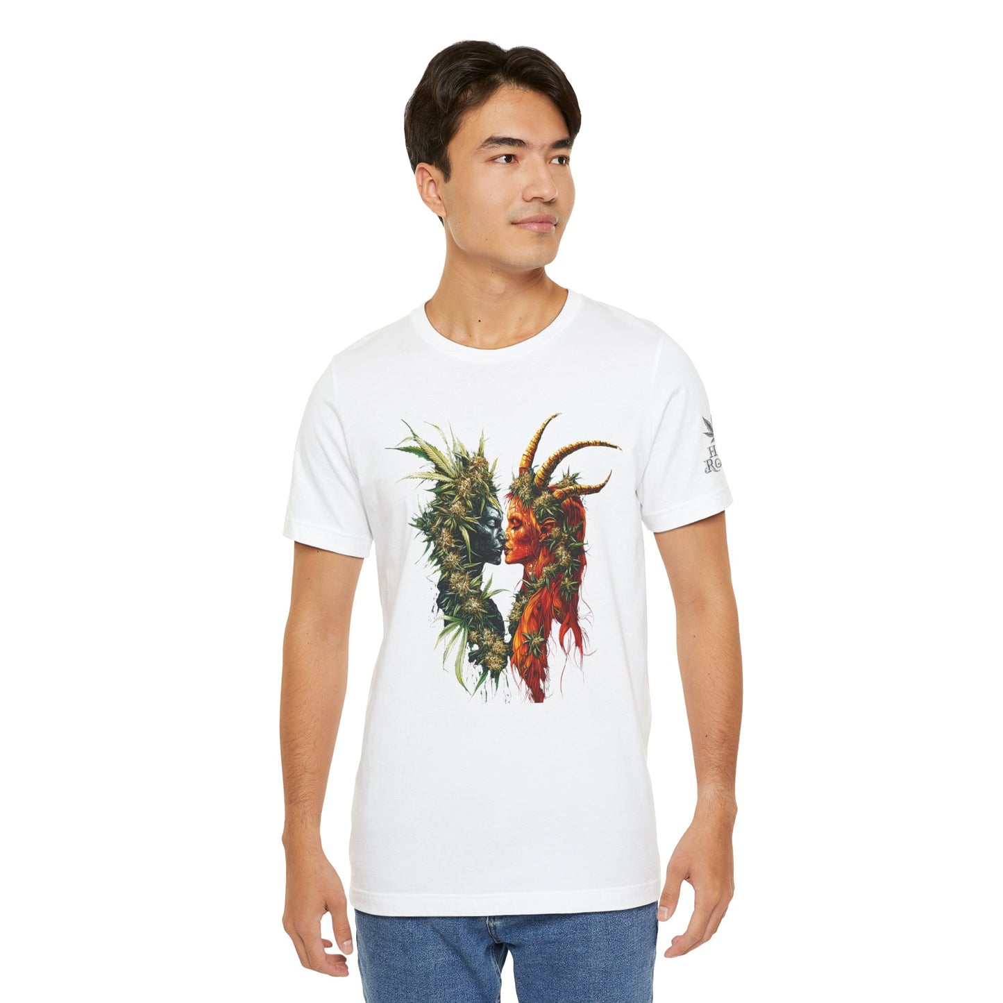 Sacred Union T-Shirt - Premium Airlume Cotton Cannabis Spirits Fantasy Art Tee