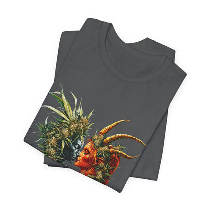 Cannabis Art Dual Face T-Shirt - Premium Unisex Cotton Tee