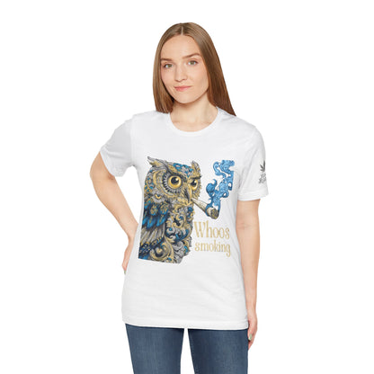 Baroque Owl Tee - Premium Airlume Cotton Cannabis Culture Ornate Bird Art