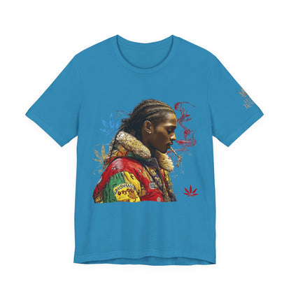High Roller Profile Smoke Art Cannabis T-Shirt - Premium 420 Hip-Hop Portrait Street Culture Elevated Lifestyle Apparel