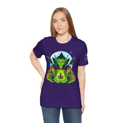 Mystic Dragon Guardian Cannabis Meditation T-Shirt - Premium Psychedelic 420 Apparel