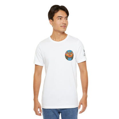 Cannabis Paradise Circle Tee - Tropical Sunset Art Design | High Roller