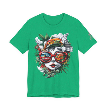 Vision Quest T-Shirt - Premium Airlume Cotton Cannabis Goddess Psychedelic Art Tee