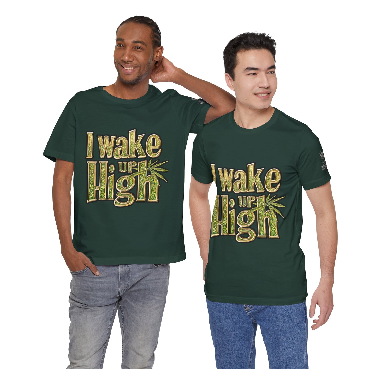 Wake Up High T-Shirt - Premium Airlume Cotton Cannabis Morning Mantra Tee