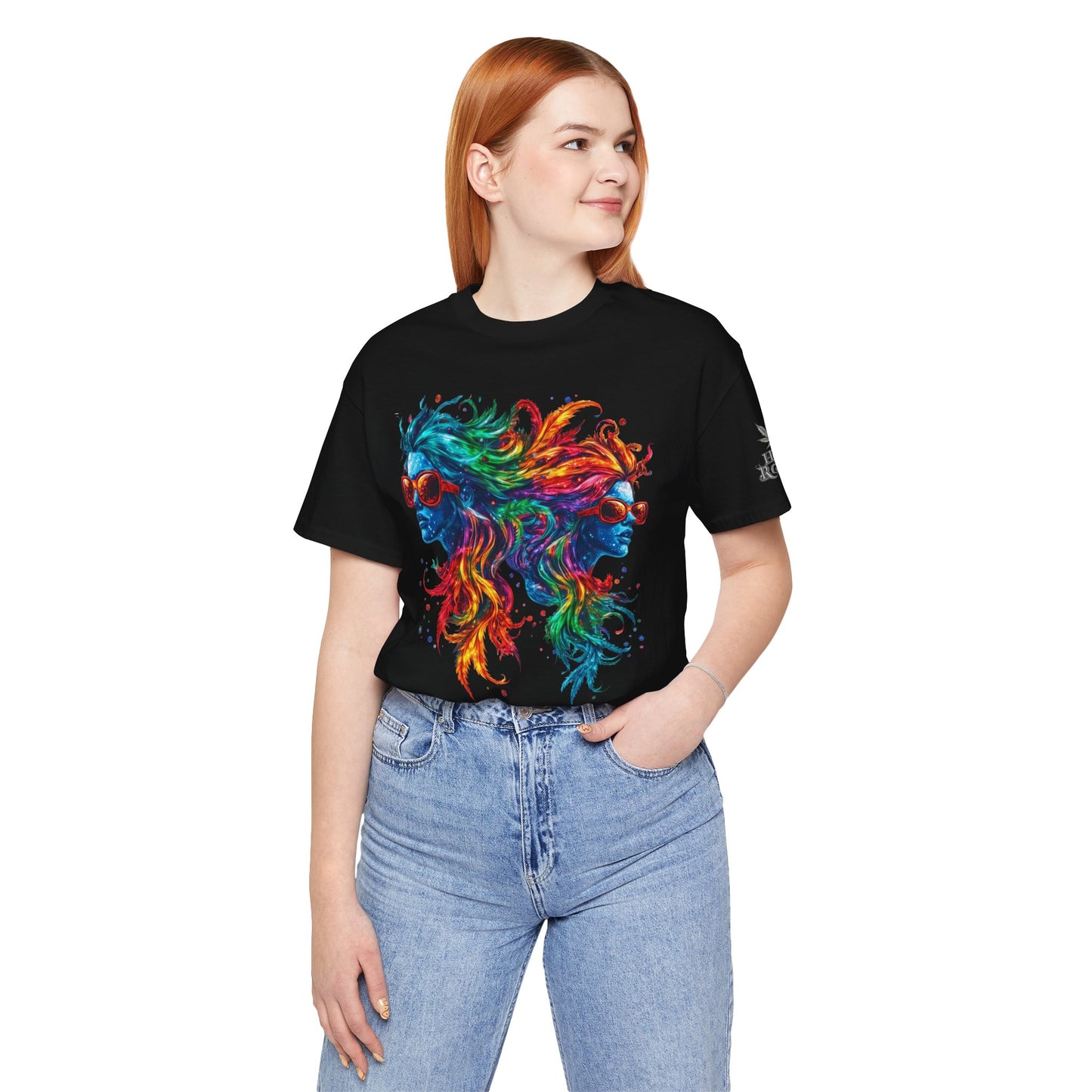 Spectrum Sisters T-Shirt - Premium Airlume Cotton Cannabis Rainbow Psychedelic Art Tee