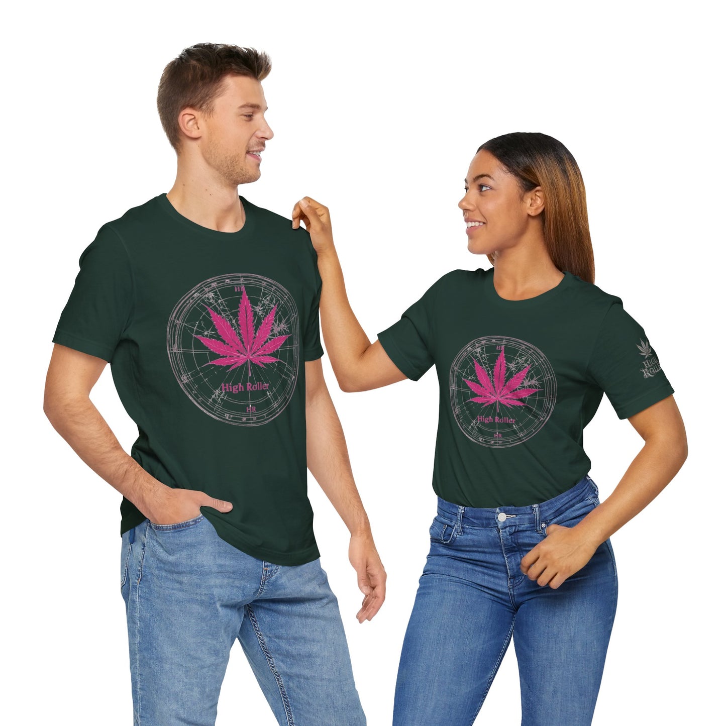 True North Tee - Premium Airlume Cotton Cannabis Culture Compass Navigation Art
