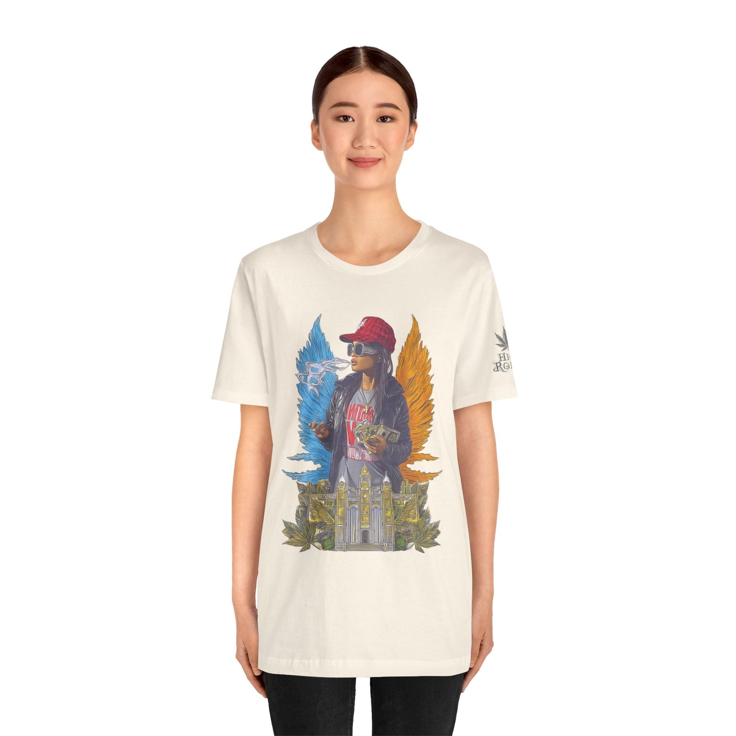 High Roller Golden Wings Money Cannabis T-Shirt - Premium 420 Hip-Hop Angel Street Culture Success Lifestyle Apparel