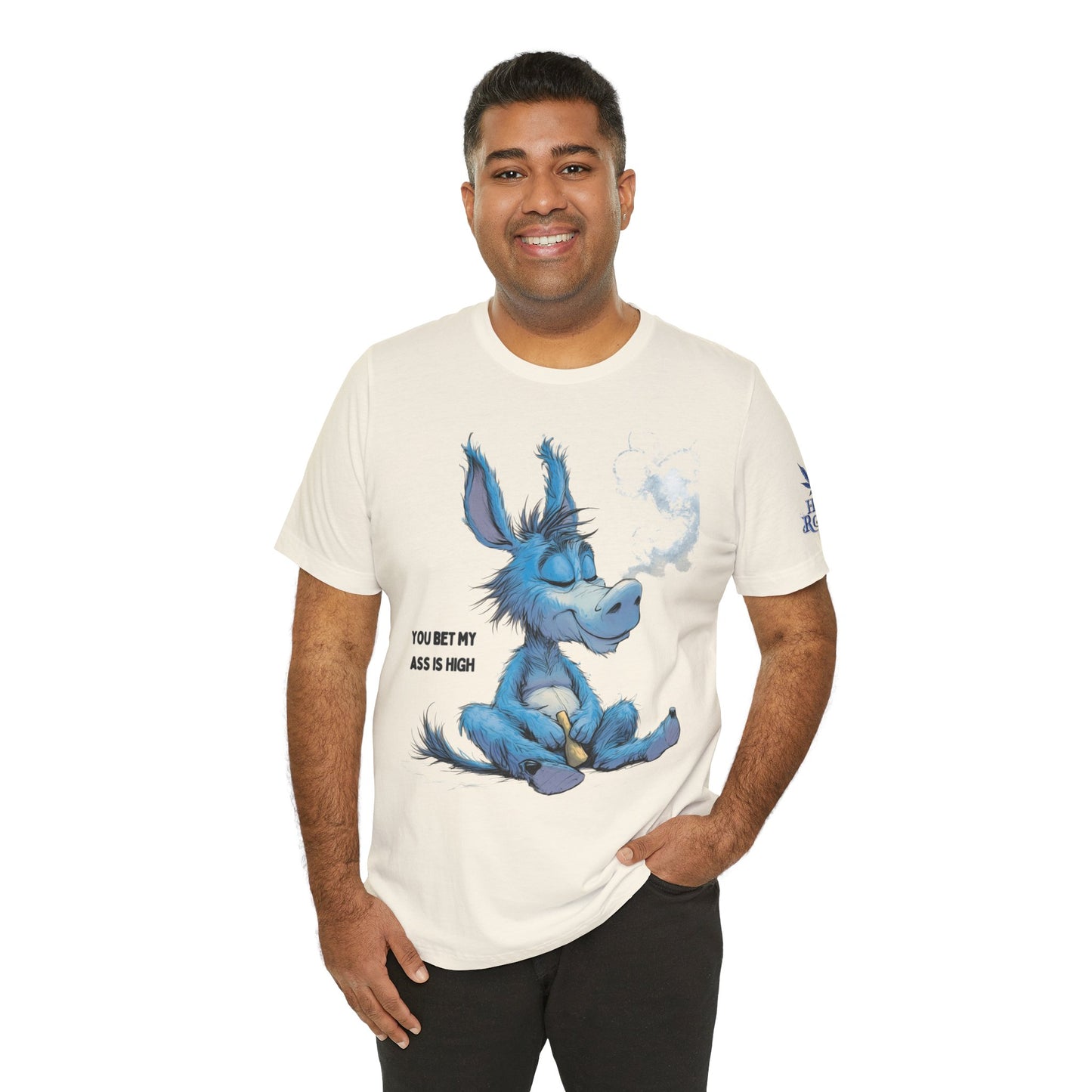 Blue Donkey Tee - Premium Airlume Cotton Cannabis Culture Humor Cartoon Art
