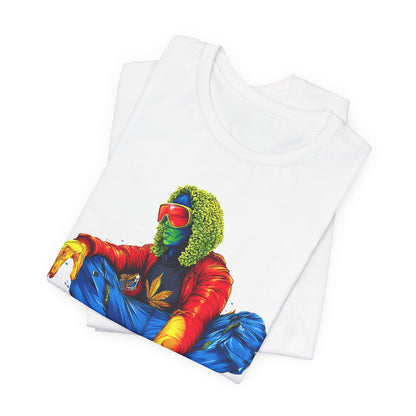 High Roller Rainbow Squat Cannabis T-Shirt - Premium 420 Psychedelic Street Art Colorful Lifestyle Statement Apparel"