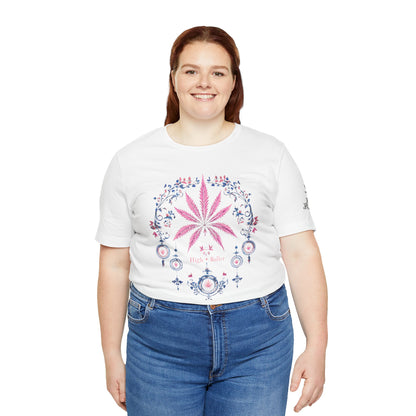 Bohemian Cannabis Mandala Tee - Floral Folk Art Design | High Roller