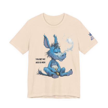 Blue Donkey Tee - Premium Airlume Cotton Cannabis Culture Humor Cartoon Art