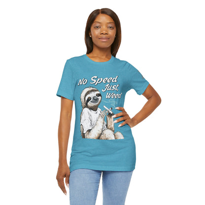 Slow Motion Tee - Premium Airlume Cotton Cannabis Culture Sloth Humor Art