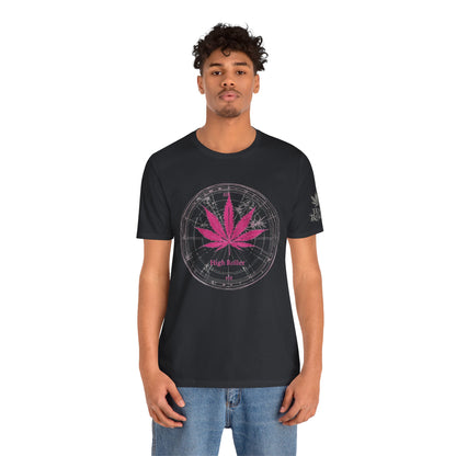 True North Tee - Premium Airlume Cotton Cannabis Culture Compass Navigation Art