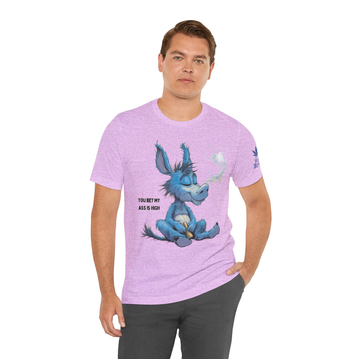 Blue Donkey Tee - Premium Airlume Cotton Cannabis Culture Humor Cartoon Art